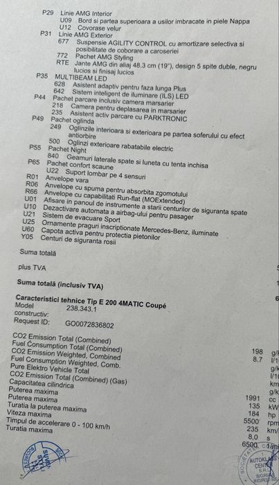 Mercedes Benz E coupe 2019