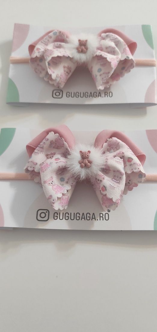 Bentițe accesorii cap cadouri bebeluși bentiță cu funda pentru botez