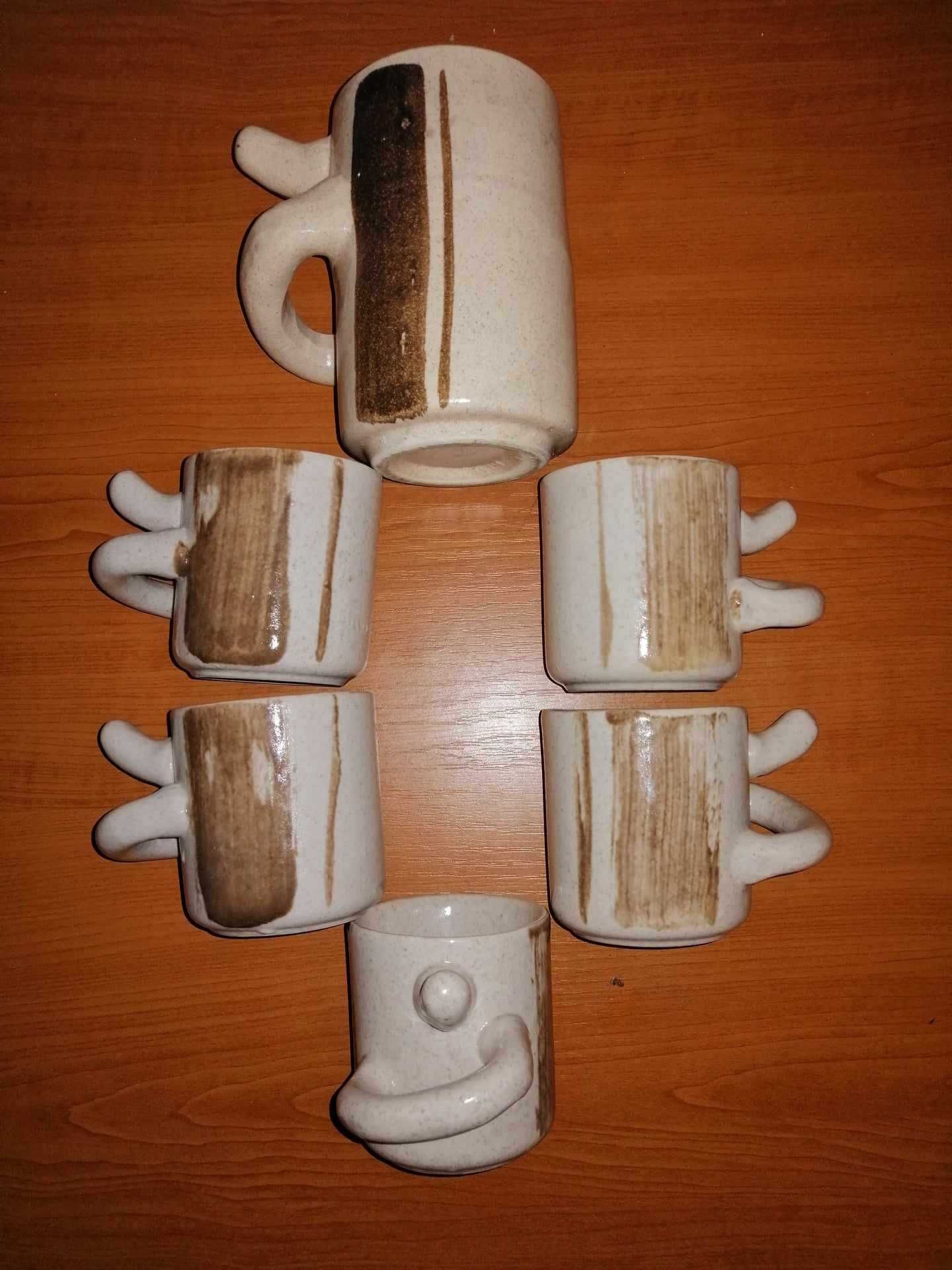 6x ceasca halba ceramica Pollas Design maner maimuta nas gura