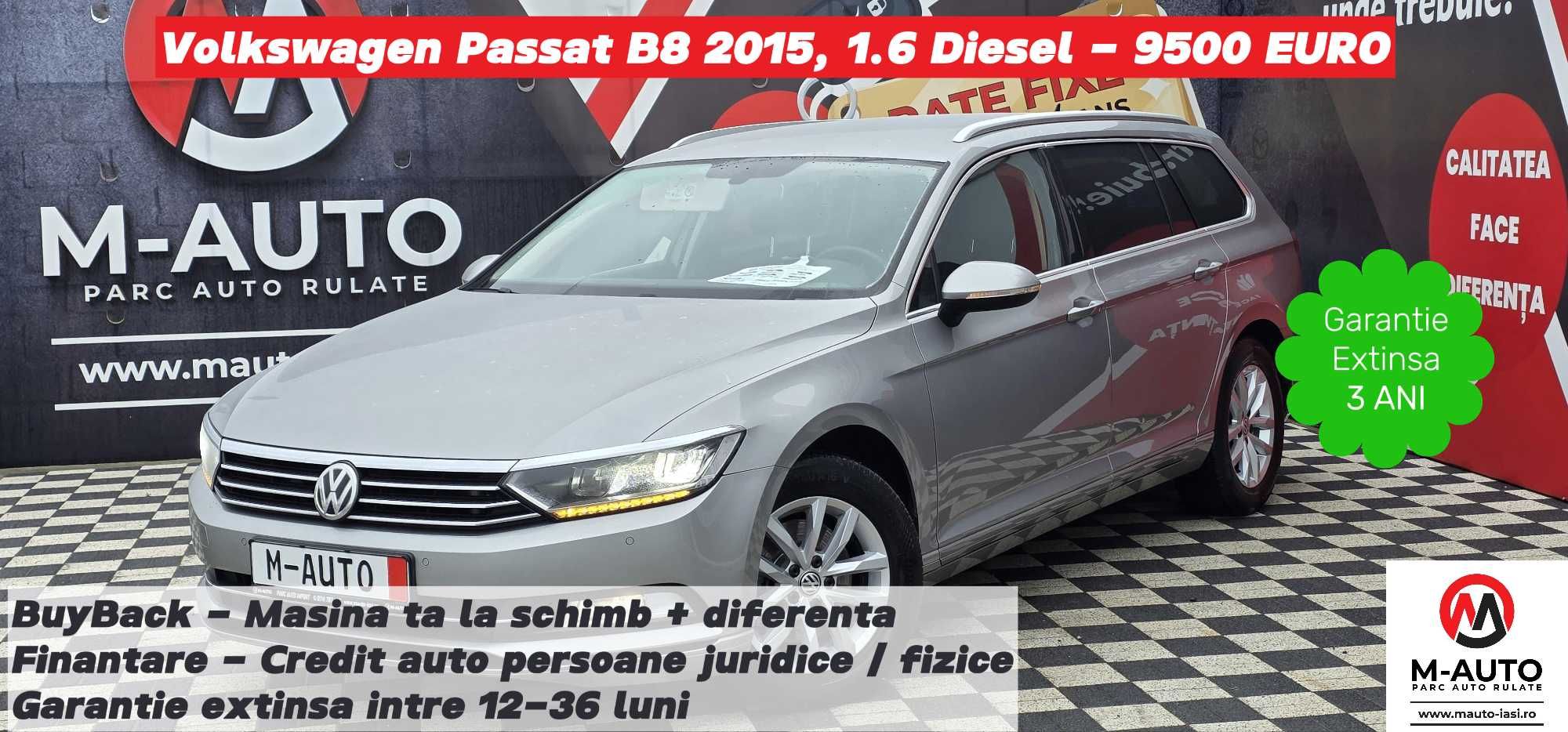 Volkswagen Passat B8 2015, 1.6 Diesel   Rate/Livrare/Garantie