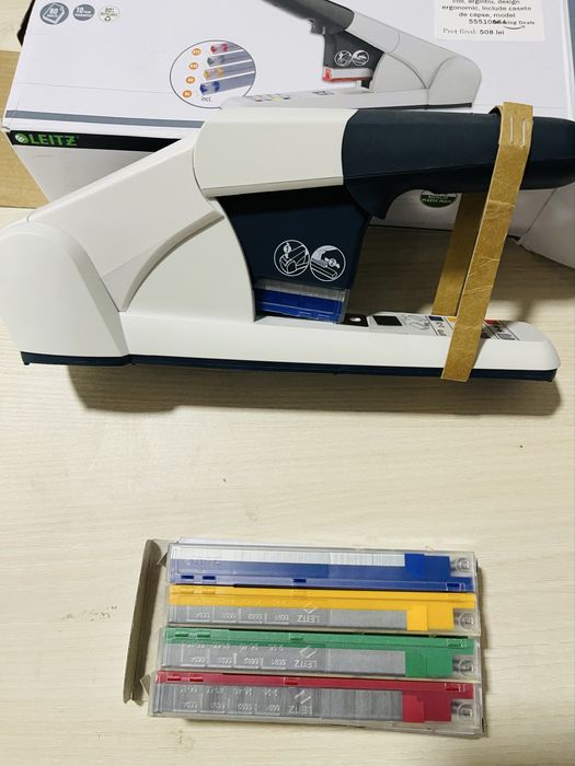 Leitz Capsator de Birou Heavy Duty ,80 Coli, cu Casete de Capse