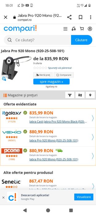 Căști fără fir Jabra PRO 920 EMEA,Noi,Originale