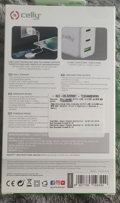 Incarcator celly 65w