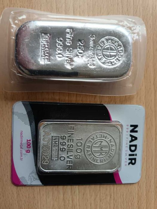 2 buc Lingouri  argint  250 gr + 100 gr