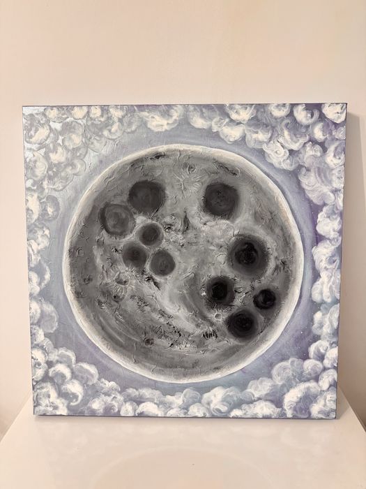 Tablou acrilic Luna abstract 70x70 cm cu sasiu 4cm