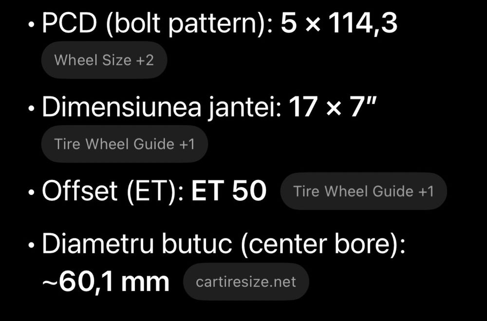 Vand 4 roti 17, Toyota Auris Hybrid cu anvelope de iarna