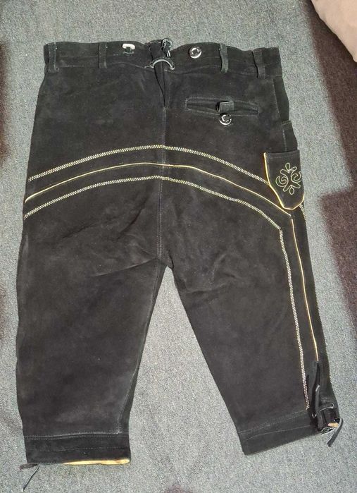Pantaloni barbati Oktoberfest Lederhosen, piele naturala, marimea 52