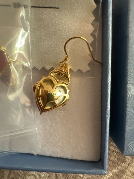 Сребърни обеци сърце