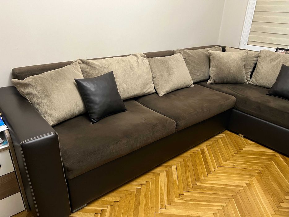 Ъглов диван с опция сън  ( холна гарнитура )