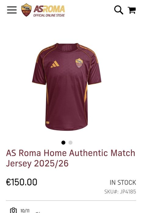 НАМАЛЕНИЕ!Оригинална фланелка Adidas Roma - Рома -Размер М-Сезон 25-26