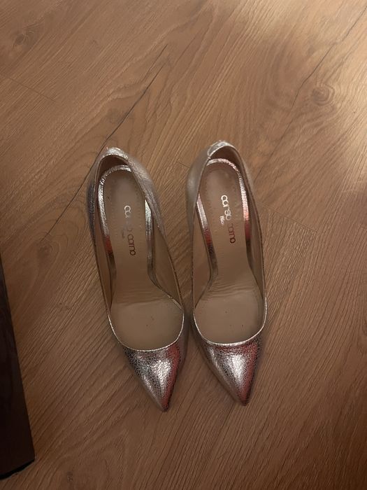 Pantofi stiletto argintii  39