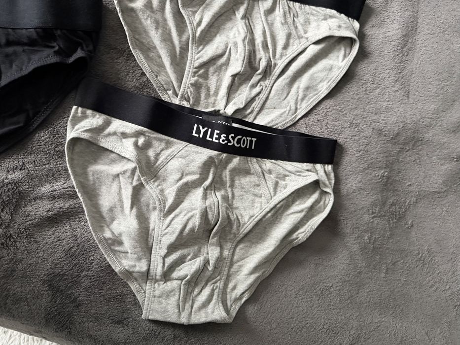 Lyle & Scott set 5 chiloti gri-negru-alb marimea M noi originali