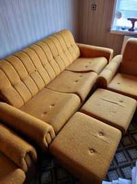 Разтегателен диван, 2 футьола и 2 таборетки