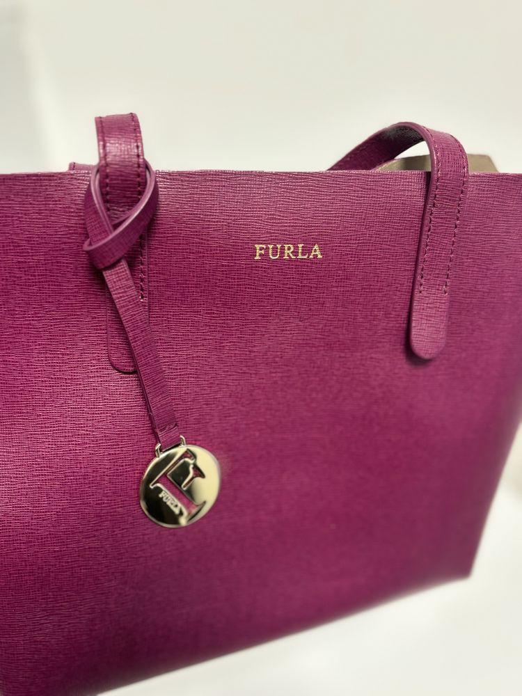 Чанта Furla бордо/ лилаво