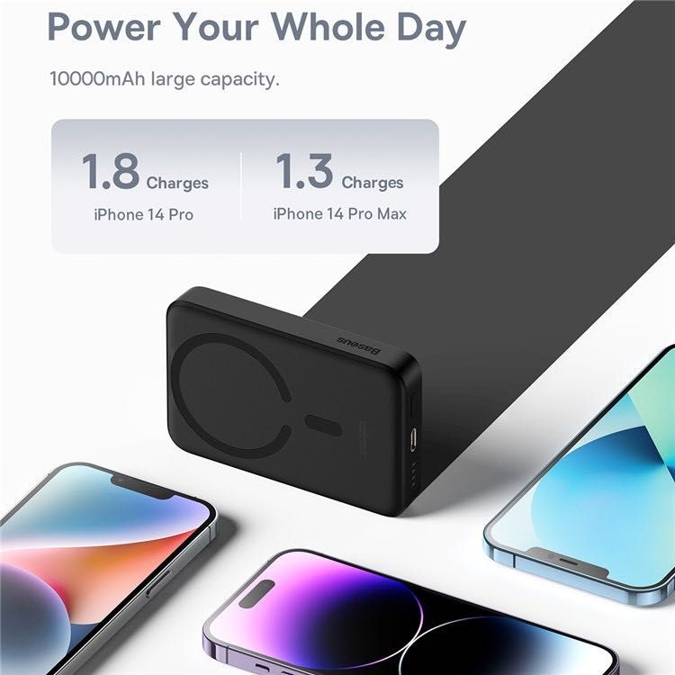 Baseus Magnetic Mini Wireless Power Bank 10000mah 30w Быстрая Зарядка