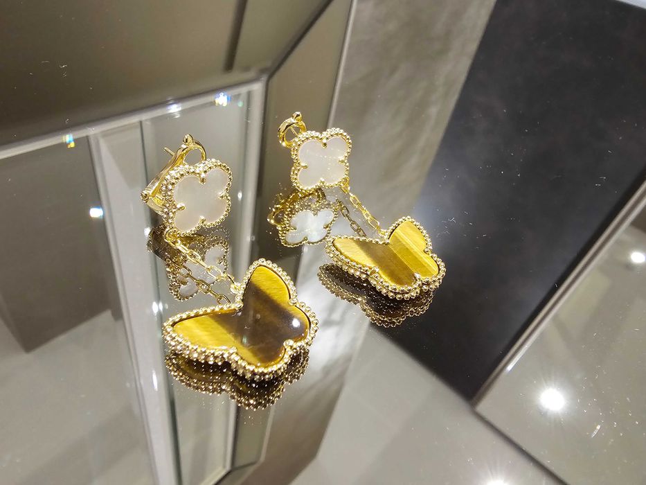 Van Cleef & Arpels VCA 2 Butterfly Clover Lucky Alhambra Дамски Обеци