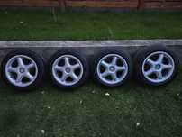 Roti Toyota, jante aliaj 4x100r15, anvelope 185 60 15 de vara