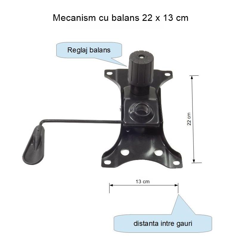 Placuta balans, mecanism scaun directorial, metalica, 22 cm x 13 cm