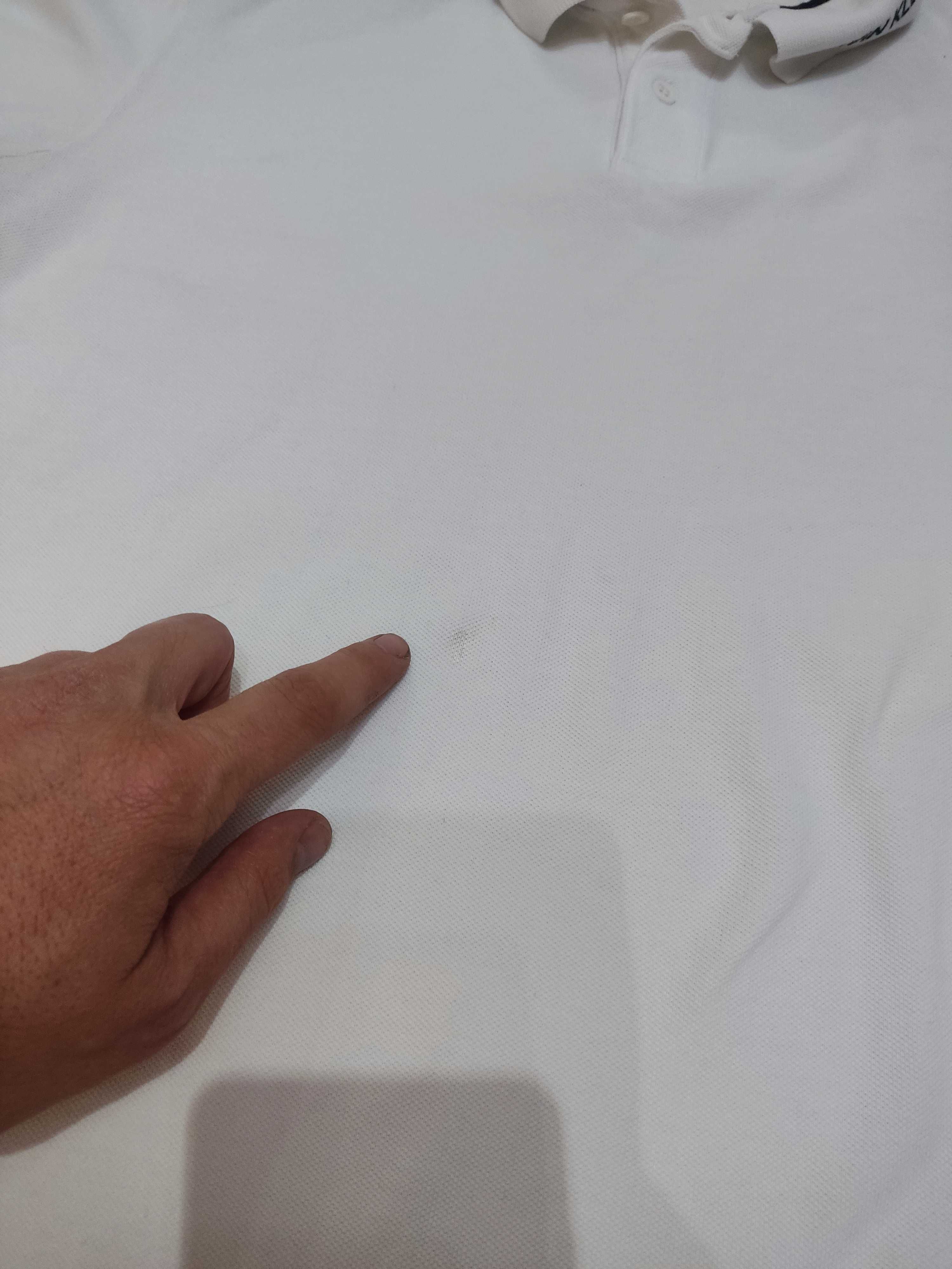 Calvin Klein мъжка бяла тениска с яка