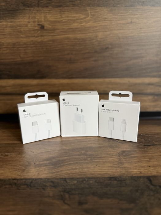 Incarcatoare Apple 20w, cablu usb c 60W si lightning