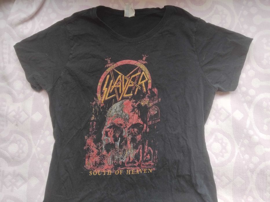 Slayer дамска metal / метъл оригинална тениска от САЩ 90-те години