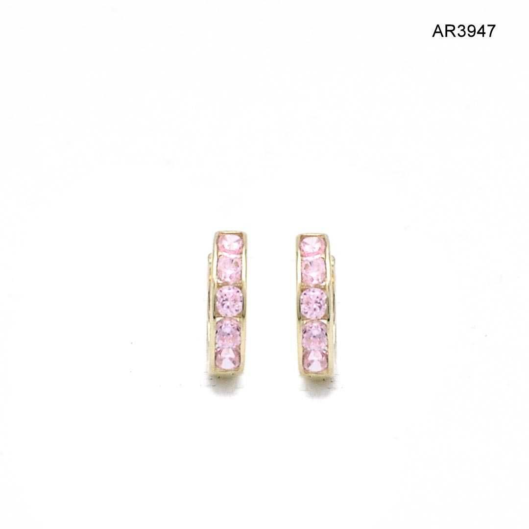 Cercei Aur 14K Baby, cu cristale de zirconiu, roz ARJEWELS [AR3947]