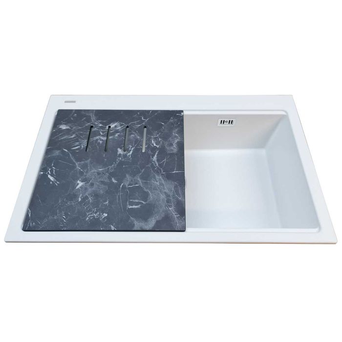 Chiuveta bucatarie granit CookingAid Kinga Workstation LX8610 Alba Mat