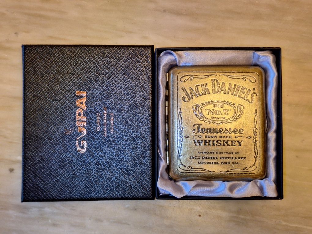 Табакера от месинг Jack Daniel's (за 20 бр цигари 80мм.)