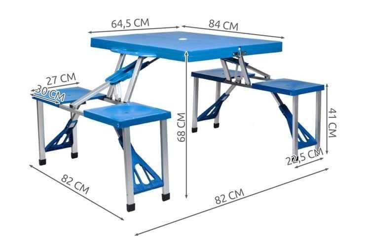 Сгъваема маса тип куфар за пикник
