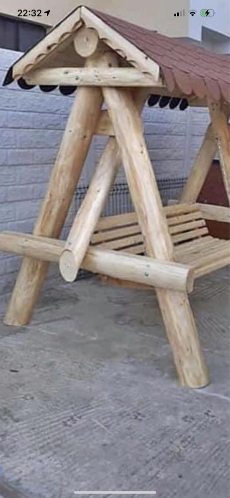 Leagan rustic lemn/ balansoar lemn rotund