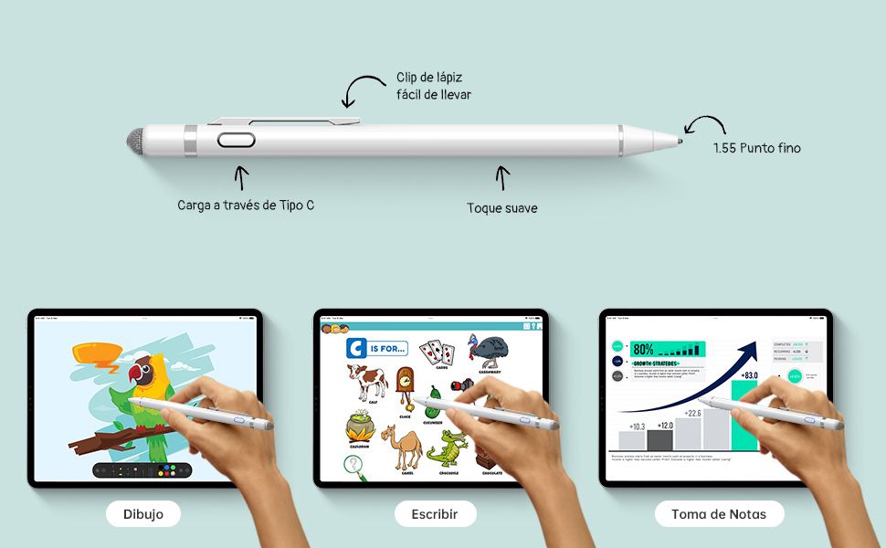 Lezun Универсален активен Stylus Pen с фин връх 1,5 мм,iPad/Android