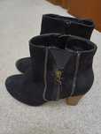 Botine negre  Venturini , piele intoarsa, nr. 38