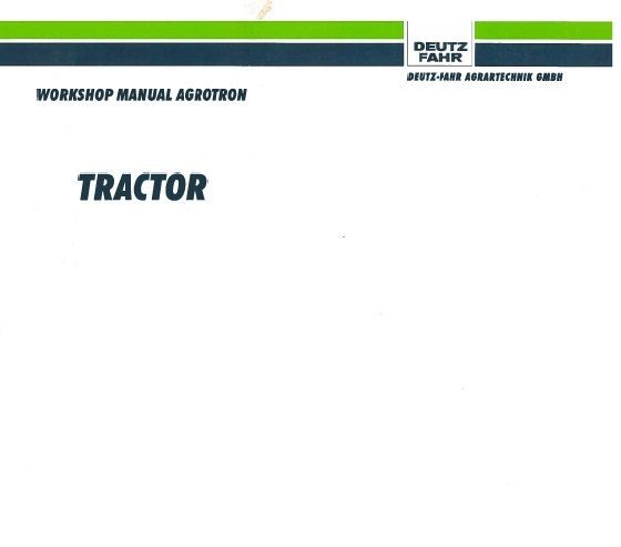 Manual service Deutz Fahr Agrotron 4.70, 4.80, 4.85, 4.90, 4.95 carte