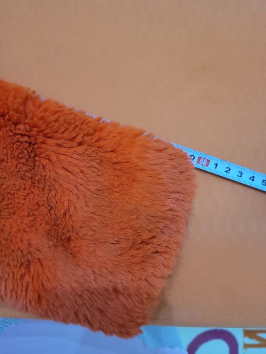 Детско оранжево пухено палто 8-9 години