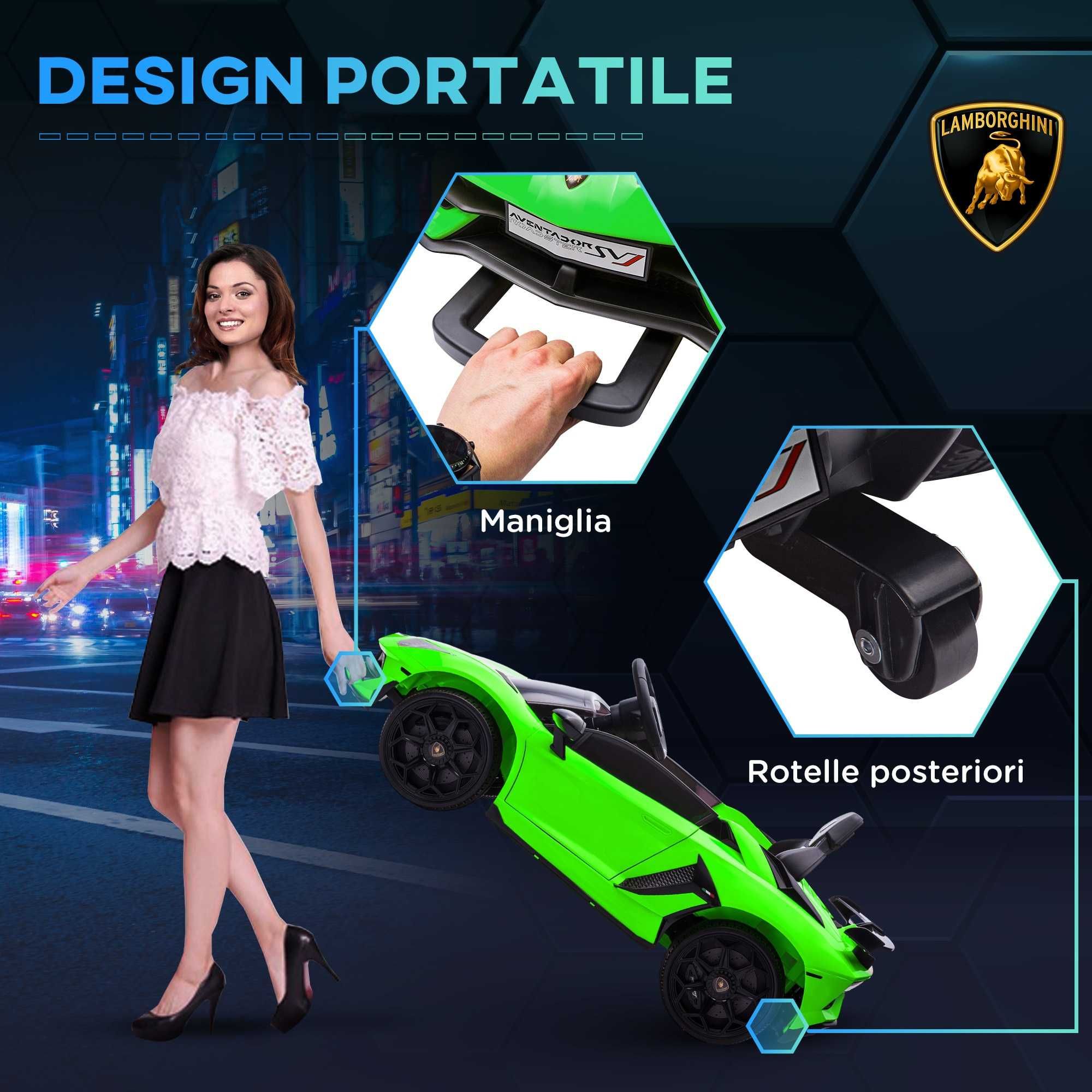 Лицензирана Акумулаторна Кола Lamborghini Aventador,12V/4.5AH,R/C 2.4G
