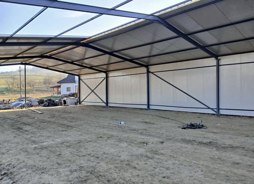 Vând hală metalică 7 m lățime cu 20 m lungime cu 4 m la streașină