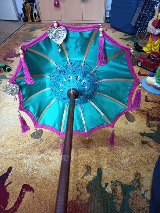 Umbrela decor din bumbac roz 40 cm