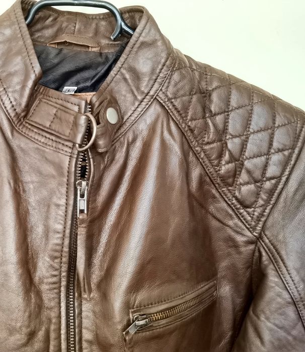 Geci piele tip cafe racer