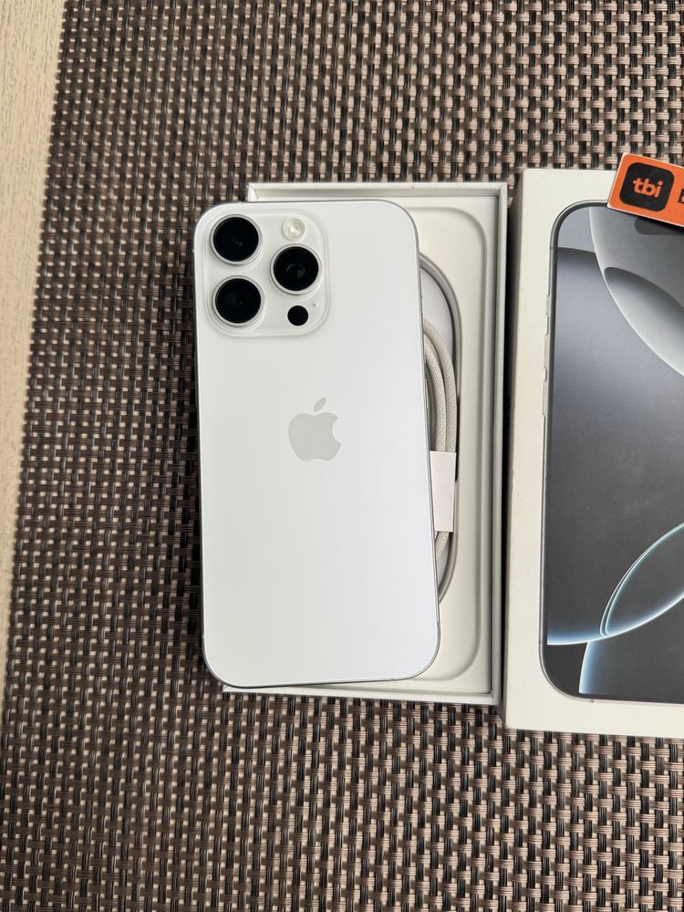 100%*Лизинг 68лв/м iPhone 16 pro White айфон 16 про 128 бял