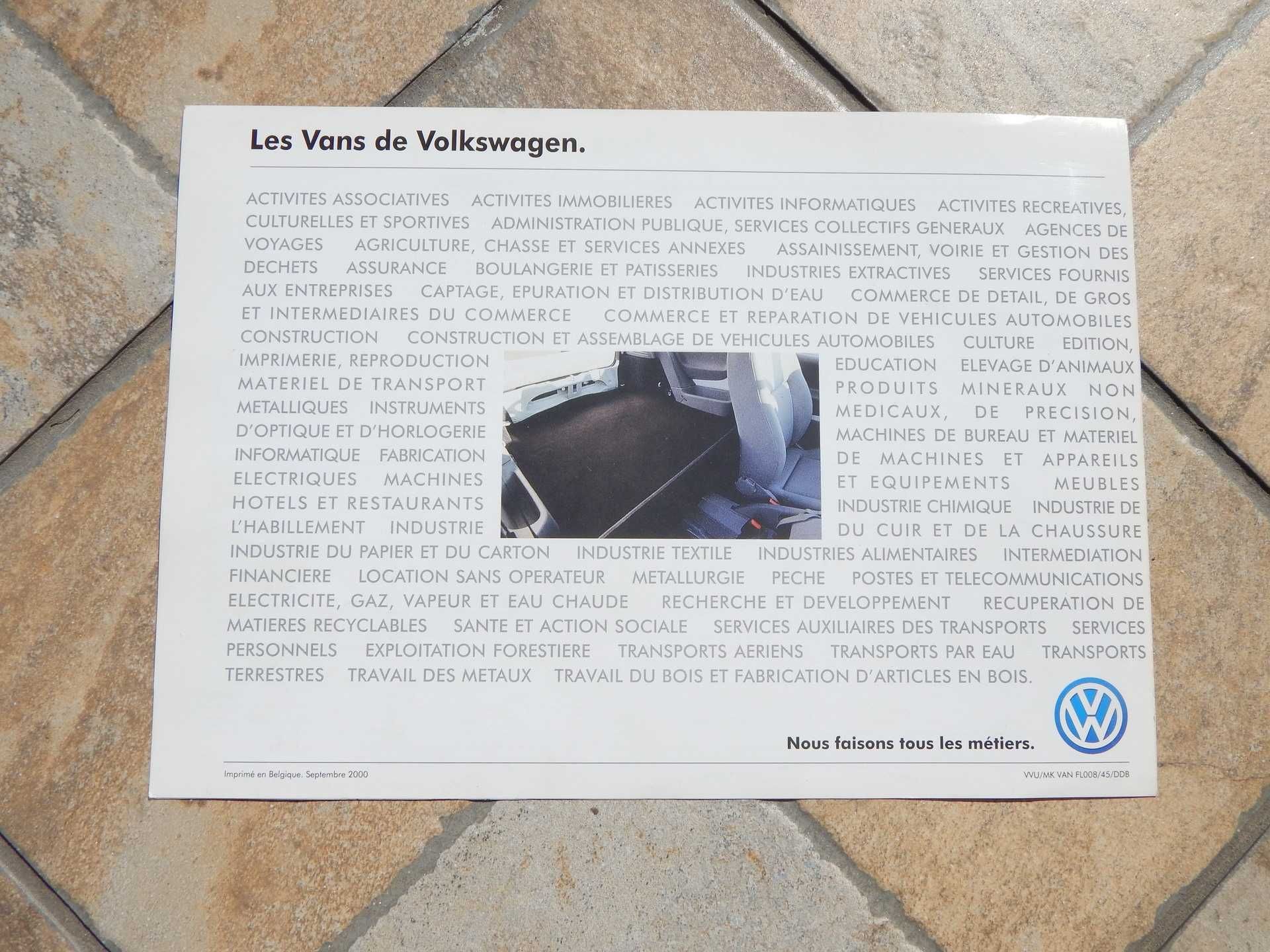 Revista pliant modele Volkswagen Lupo Polo Golf Sharan Belgia an 2000