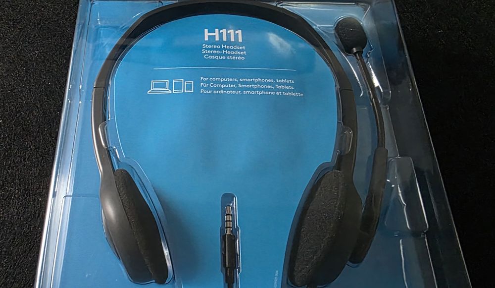 Casti originale Logitech cu fir si microfon H111
