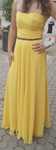 Rochie de ocazie de seara lunga galbena matase marimea S