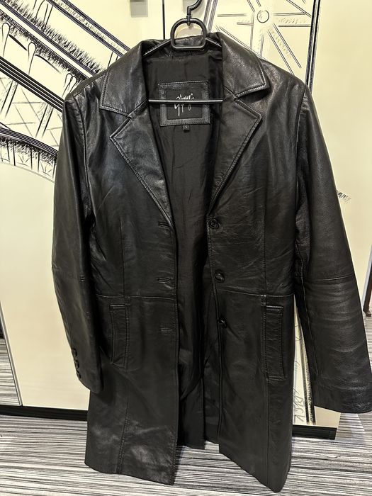 Palton geaca piele s m l neagra dama barbati