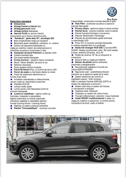 Vw touareg 2017/tva deductibil /posibilitate finantare leasing/unic pr