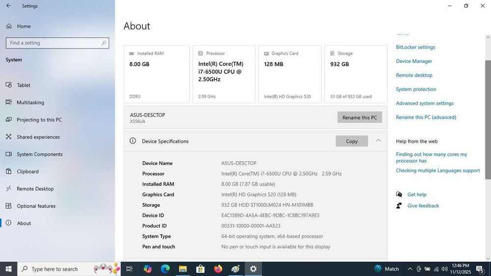 Лаптоп ASUS - 15,6'', RAM-8GB, HD-1TB