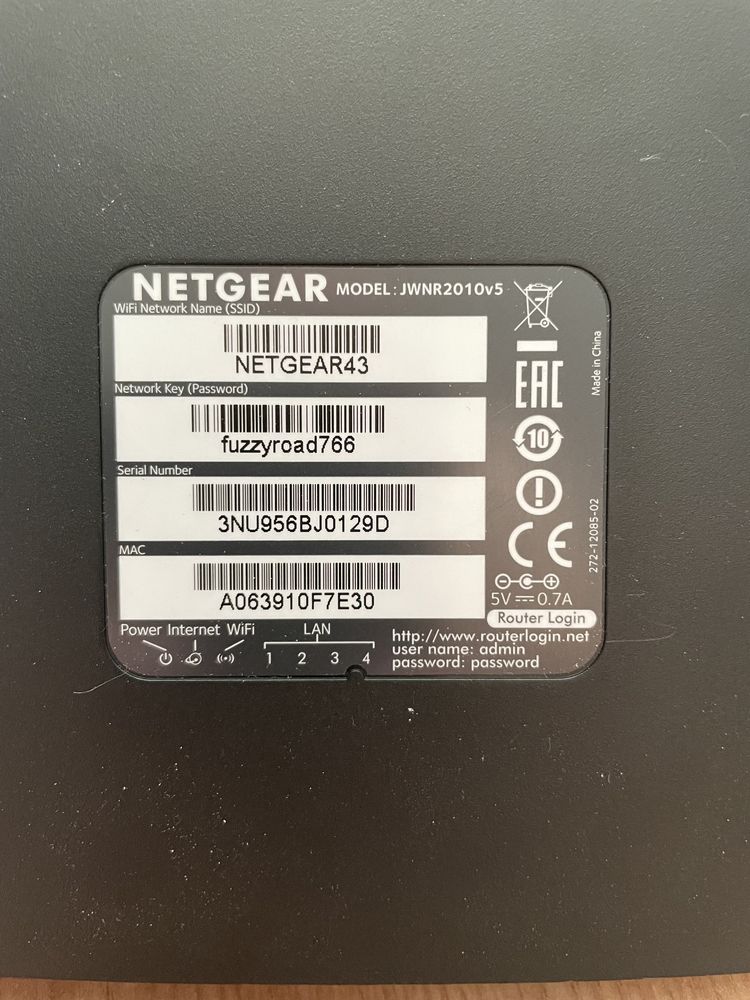 Router Wireless NetGear N300 JWNR2010