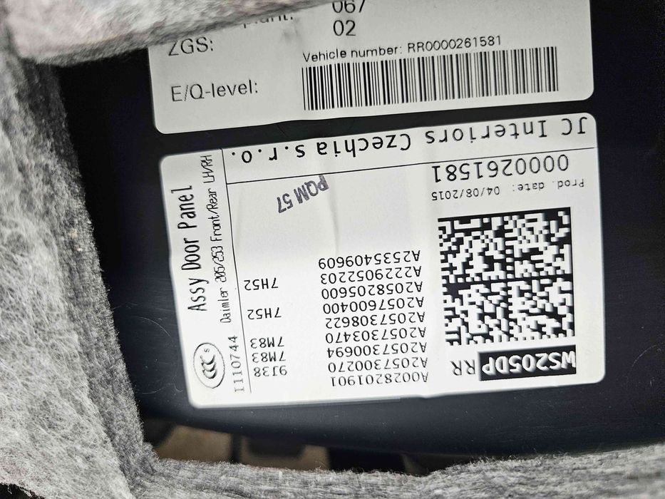 Tapiterie usa dreapta spate Mercedes Clasa C (W205) [Fabr 2014-prezen