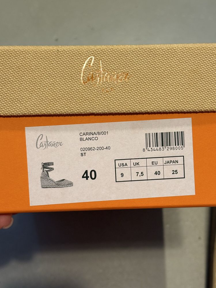 Espadrile Castaner albe, 40
