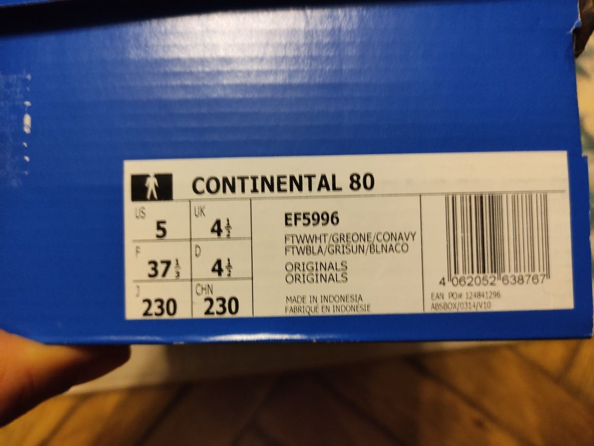 Adidasi Adidas Continental 80 Originals, Noi, Originali, Marime 37