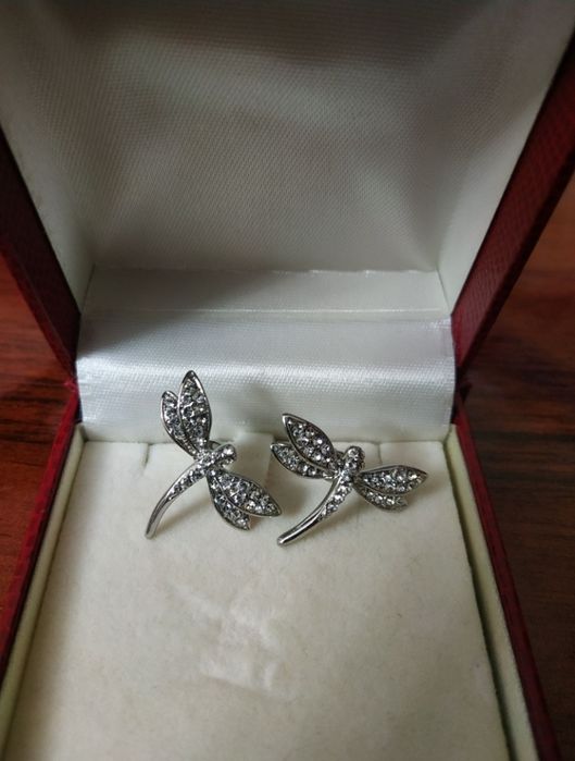 Серьги под золото с александритом.